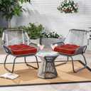 Favoyard Patio Cushions 17 x 17 Inch Indoor & Outdoor Chair Cushions Water-Resistant Seat Cushion for Patio Furniture 3-Year Color Fastness Square Tufted Couch Chair Pads with Ties, 2 Pack, Red