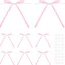 4 x Anwyll Twist Tie Bows 5x7Inch - 30Pcs Premade Pink Gift Bow for Cake Gift WrapBalloon Craft Treat Bag Baby Pink Satin Ribbon Bows for Valentines Day Decor Birthday Party Bridal Shower Wedding Favors