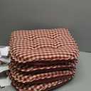 Klear Vu Omega Non-Slip Chair Cushions, Assembled in USA, U-Shaped Skid-Proof Seat Pads for Dining Room, Kitchen, Office, 15"x16", 4 Pack, Gingham Red 4 Count