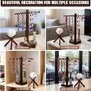 SkillDance Wooden Baseball & Softball Ring and Necklace Holder, Championship Ring Display with Baseball Stand, 3-in-1 Home Plate Baseball Jewelry Organizer, Gift for Baseball Players & Fans