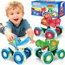 Monster Truck Toys, Toy Cars for Toddlers 1-3 with Bull Shark Crocodile Glow Rover Wheels Press and Go Cars Monster Trucks for Toddler Boy Toys Christmas Birthday Gifts 3 Pack