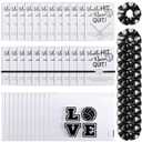 Juexica 48 Pcs Volleyball Team Gifts for Teen Girls: 12 Hair Scrunchies 12 Charm Bracelet 12 Necklace and 12 Love Pattern Waterproof Cosmetic Bags for Players and Volleyball Lovers