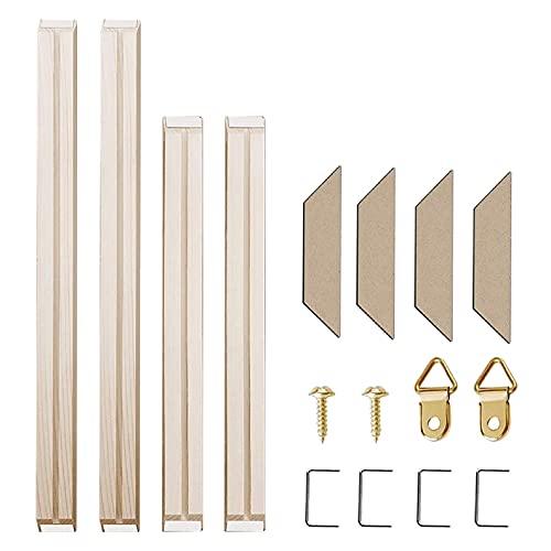 Texas Art DIY Wood Stretcher Bars for Canvas Solid Wood Canvas Frame Kit Easy to Assemble for Gallery Wrap Oil Painting Wall Art Posters Customized Wooden Frame Kit, White, 12x12 inch (Ta.MT01-1212)
