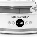 Elite Gourmet EFD329WD Digital Food Dehydrator with 5 BPA Free SlimStore Collapsible Trays for Compact Storage, Adjustable Timer and Temperature Controls, Jerky, Herbs, Fruit, Veggies, Snacks, White