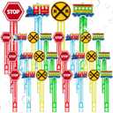 24 Pcs Train Party Favors Train Bubble Wands for Kids Transportation Party Goodie Bag Filler Bubbles Wands Bulk Car Toys Gifts Decor for Birthday Wedding Bridal Baby Shower Anniversaries