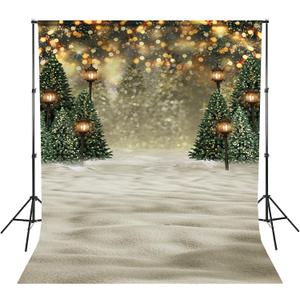 MEHOFOND Winter Christmas Tree Snowflake Green Newborn Photography Background Snow Scene Glitter Bokeh Child Portrait Backdrops Xmas Birthday Baby Shower Party Photo Banner Props 7x10ft