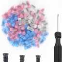 Pack of 90 Tire Repair Kit with Plugs,Self-Service Tire Repair Plugs with Screwdriver for Tire Puncture Repair,3 Size Screw in Tire Plugs Flat Tire Repair Kit for Most Cars (3 Size 90PCS)