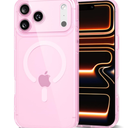 Svanove for iPhone 17 Pro Case Clear Compatible with Magsafe Silicone, Transparent Thin Magnetic Mag Safe Case Cute, Girly Aesthetic Trendy Slim Hard Rubber Camera Cover Protection, Light Pink