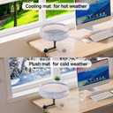 Chumajor Cat Desk Bed - 360 Rotating & Adjustable, Supports 50 lbs, Soft Faux Fur with Dual-Sided Reversible Mat, Modern Indoor Cat Nest Furniture for Office Desks and Game Tables, Island Table