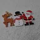 COCHIE Snowman Christmas Decorations Indoor, Cute Winter Tiered Tray Decor Set of 3, Wooden Snowman Blocks Xmas Table Decoration for Party Home Office Shelf Door (Santa Claus Reindeer)