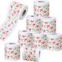 Patelai 8 Pcs Christmas Toilet Papers Bulk Christmas Bathroom Toilet Paper Roll Xmas Colored Tissue Rolls Funny Paper for Gift Xmas Supplies Gag Gift, Bathroom Home Decor(Reindeer)