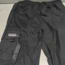 PAODIKUAI Men Techwear Matte Black Jogger Pants Relaxed Fit Streetwear Pants with Multiple Pockets (Black)