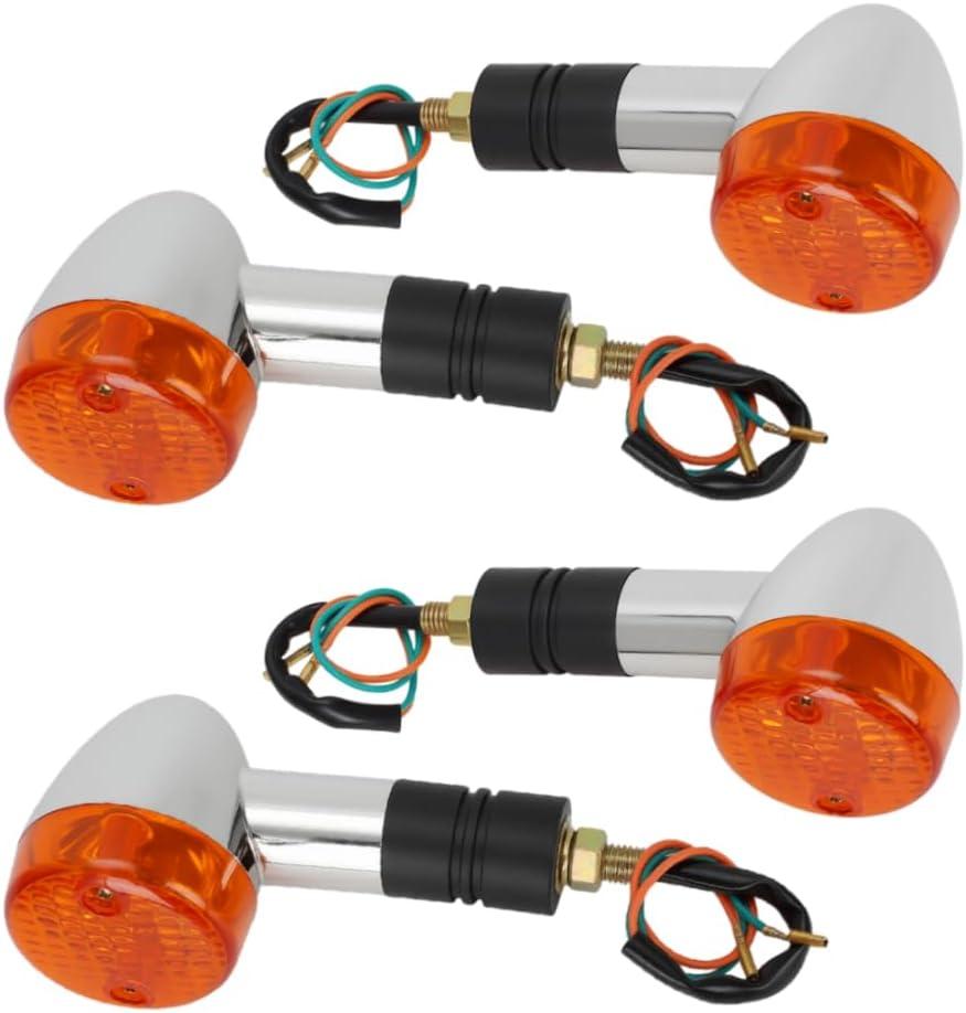 MOTOQUEEN for Kawasaki Vulcan VN 1500 1600 1700 2000 800 900 Motorcycle Turn Signal Lights Bolt 10mm 12V Front and Rear Amber 4PCS