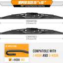 AUTOBOO 15"+15" Wiper Blades Replacement for Jeep Wrangler Front Windshield wipers 2007-2017- Original Factory Quality (Pack of 2)