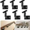6 Pack Handrail Brackets, Laysmkit Adjustable Handrail Bracket for Staircase, Black Hand Rail Bracket, Wall Mounted Stair Railing Brackets with Installation Hardware for Stairs, Bedroom, Corridors