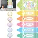 Gerrii 5 Pcs School Push Lights with Voice Level Poster for Classroom Tools, 40 x 10 inches