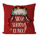 Christmas Vacation Decorations, Funny Holiday Pillow Cover, Griswold Family Christmas Vacation Merch Gifts, 18x18 Inch Holiday Throw Pillow Covers, Farmhouse Xmas Cushion Case Sofa Decor (Nobody)