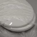 Bemis 730SLEC Slow Close Toilet Seat, Easy Clean Hinges and Durable Plastic Seat, Made in USA, Round, White