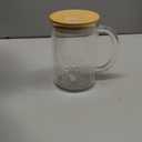 16 Oz Glass Snow Globe Tumbler Cup with Handle, Double Wall Snowglobe Tumbler Coffee Cup with Pre-Drilled Hole and Plug for Glitter Diy, 6 Pack (Clear)