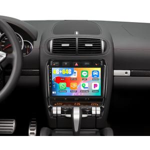 SIXWIN Android 13 4G+64G Car Stereo for Porsche Cayenne 2003-2010 9 Inch Touch Screen with CarPlay Android Auto with Bluetooth Weather Forecast 59UI GPS Navigation WiFi Network Radio 32EQ