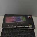 Wireless Keyboard and Mouse Combo, RGB Backlit, Rechargeable & Light Up Letters, FullSize, Soft Typing, Sleep Mode, 2.4GHz Quiet Keyboard Set for Mac, Windows, Laptop, PC, Trueque KM42Pro (Black)