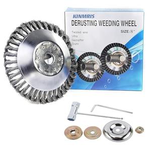 KINMRIS Unbreakable Wired Trimmer Blade for Weed Eater, Replacement and Accessories, Garden Grass Brush Cutting Head for Rust Removal,Paving Stone, Pavement Joints or Driveway (8 inch Regular)