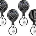 MNGARISTA Upgraded Heavy Duty Retractable Keychain with Belt Clip, 10 OZ Retraction, 31.5" Stainless Steel Cord Key Chain, 3K Carbon Fiber ID Badge Reel Holder with Badge Strap and Key Ring, 4 Pack