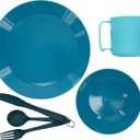 ustPackWare Dish Set with Mesh Bag, BPA Free Construction and Eating Utensils for Hiking, Camping, Backpacking, Travel and Outdoor Survival