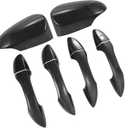 Set Car Rear View Driver Passenger Side Mirror Cover Cap Overlay Black Carbon Fiber for Toyota Corolla 2014-2018 Mirror Guard Covers Exterior Trims Replacement
