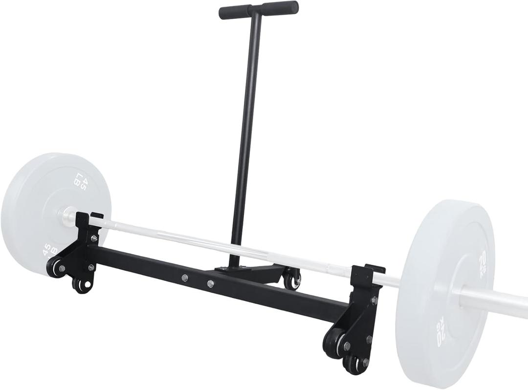 Deadlift Jack Barbell Stand with Wheels 900lb Capacity Convenient to Replace Weight Plates for Deadlift Weightlifting Training,CrossFit & Home Gym (Black)