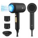 slopehill Professional Ionic Hair Dryer, Powerful 1800W Fast Drying Low Noise Blow Dryer with 2 Concentrator Nozzle 1 Diffuser Attachments for Home Salon Travel (Black)