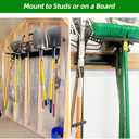 PIYILO Garage Tool Organizer Wall Mount with 48 inches Rails and 6 Double-layer Hooks, Garden Tool Rack Heavy Duty, Garage Hanging Storage Rack For Yard Tools, Shovel, Shed