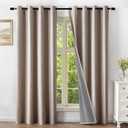 Linen Curtains 84 Inch Length 2 Panels Set, 100% Blackout Curtains Textured Thermal Insulated, Grommet Light Blocking Drapes for Living Room Bedroom Luxury Decor(52W  84L inch, Linen)