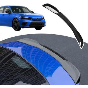 Glossy Black Rear Spoiler Wing Precision-Fit for 2022-2025 Honda Civic Sedan No-Drill Installation Durable ABS Sporty Aerodynamic Trunk Lip Spoiler (Sedan, Carbon Fiber)