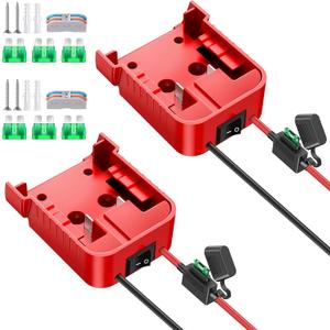 2 Packs Power Wheel Adapter for Milwaukee M18 Battery Adapter 18V Power Wheel Battery Converter with Fuse & Switch & Wire Terminals 12AWG Wire for DIY Ride On Truck and Rc Toys