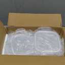 Soup Containers with Lids Glass 32 oz, 4 Cup Borosilicate Glass Food Storage Containers, Microwave & Freezer Safe Jars, Small Square Meal Prep Bowl for Salad, Fruit, Lunch, Ice Cream, Travel, 4 Pack (Transparent)