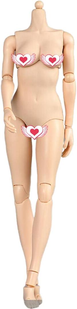 1/6 Scale Female Figure Body, Female Pale Skin Large Bust Half-Seamless Flexible Action Figure Body Doll Collection