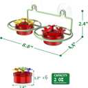 Dreamdrawer 2 Pack Window Hummingbird Feeder, Small Hummingbird Feeder for Outdoors with Strong Suction Cup - Metal Base & 6 Feeding Ports, Easy to Clean and Refill, Green