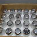 Nicunom 20 Pack 6 Oz Spices Shaker with Perforated Stainless Steel Lid, Swirl Glass Parmesan Cheese Shaker with Slotted Caps, Salt and Pepper Shakers Set, Seasonings Spice Retro Style Dispensers