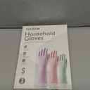 COOLJOB 3 Pairs Colorful Household Gloves with Cotton Liner & Non-slip Grip, Water Resistant Reusable Dish Washing Rubber Gloves for Kitchen & Bathroom Cleaning, Small (Assorted Colors)