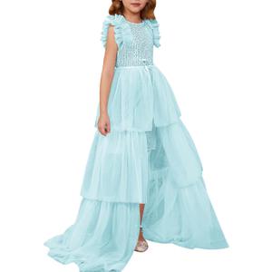 GRACE KARIN Girls Dresses Sequin Party Formal Pageant Dress Tween Girl Birthday Tulle Prom Princess Maxi Dress Size 6Y