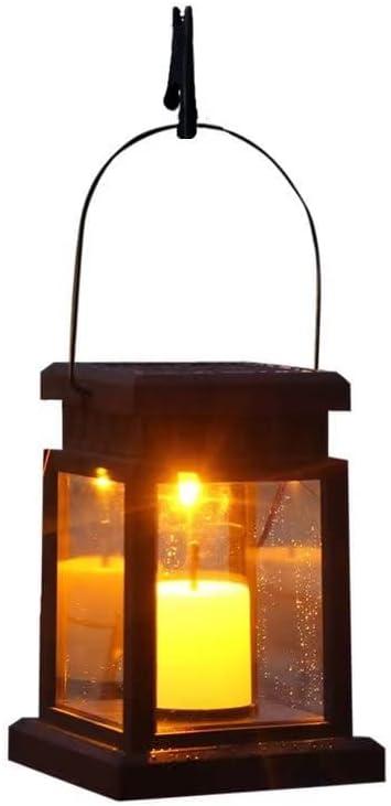 Solar Lights Outdoor Hanging Lanterns, Candle Flickering Flame Effect LED, Warm White, Decorative Lighting with Stakes for Patio, Garden, Lawn, Deck, Tent, Tree, Yard - Waterproof
