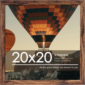 20x20 Picture Frame, Classic Brown Poster Frame, 1 Pack