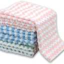 WUYILED Microfiber Cleaning Cloths,Super Soft Absorbent Dishwashing Cleaning Supplies, Multiple-use Lint Free Rags, Powerful Clean Rags for Kitchen/Car (Mixcolor, 10 x 10 Inches - 14 Pack) 2 sets
