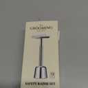 Double Edge Safety Razor for Men with Stand and Silicone Cover - Durable Metal Eco-Friendly Single Blade Safety Razor with 10 Blades- Closed Smooth Shave (Silver)