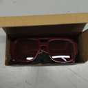 Double Bridge Rectangle Sunglasses Retro Classic Square Eyewear UV400 Protection Driving for Women Men (Red)
