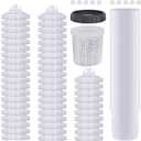 Disposable Paint Sprayer Mixing Cup for Automotive Paint Gun, HVLP Paint Spray Paint Gun 20 Ounce (600ml) Kit with 50 Cups and Lids System, 1 Hard Cup with Retainer Ring and 10 Plugs