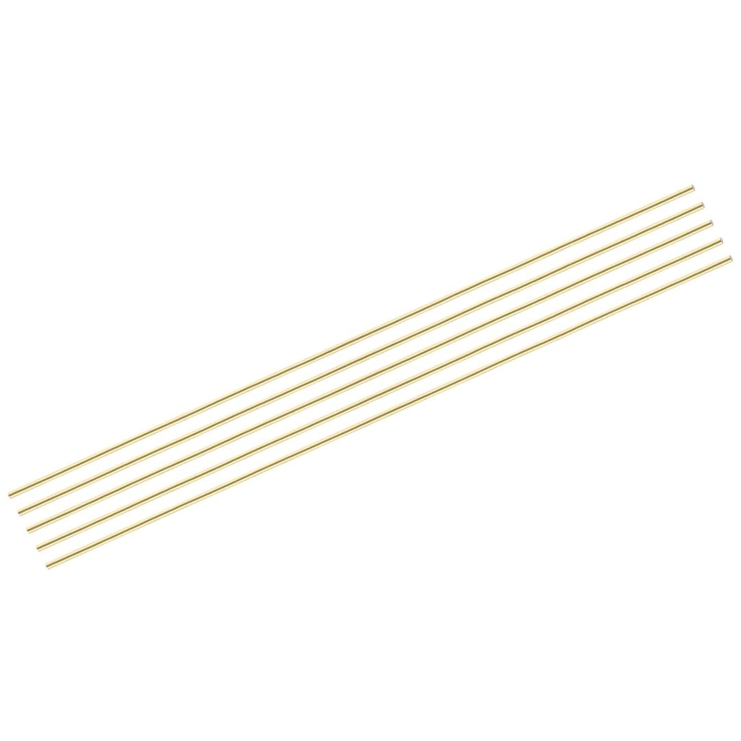 MECCANIXITY Brass Rods 1/4 Inch x 35 Inch Brass Solid Round Rod for Handle Pin DIY Craft Material Pack of 5