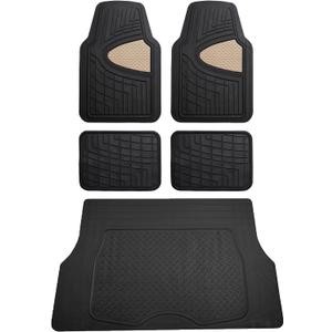 FH Group Premium Liners Tall Channel Trimmable All Weather Rubber Full Set Car Floor Mats (Beige) w. Trimmable All-Season Cargo Liner (Black) - Universal Fit for Cars Trucks and SUVs FH Group Premium Liners Tall Channel Trimmable All Weather Rubber Full Set Car Floor Mats (Beige) w. Trimmable All-Season Cargo Liner (Black) - Universal Fit for Cars Trucks and SUVs