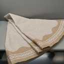 GarveeHome Scalloped Door Mat Indoor Rugs for Entryway Small Rug 2x3 Washable Non-Slip Solid Beige Modern Soft Low-Pile Throw Carpet for Bedroom Kitchen Bathroom Entrance